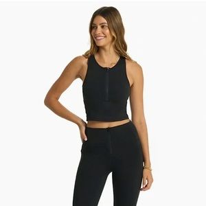 Vuori Granite Heathered Zip Tank - NWT
